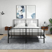 Comodini a Muro 2 pz-Set di 2 Tavolino da notte Rovere Fumo 35x35x20 cm 589805