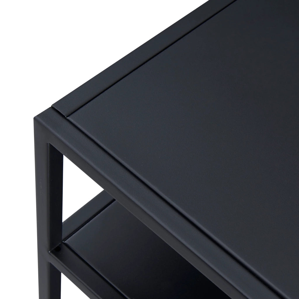 Tavolo consolle in metallo 85 x 55 x 30 cm nero 03_0008584