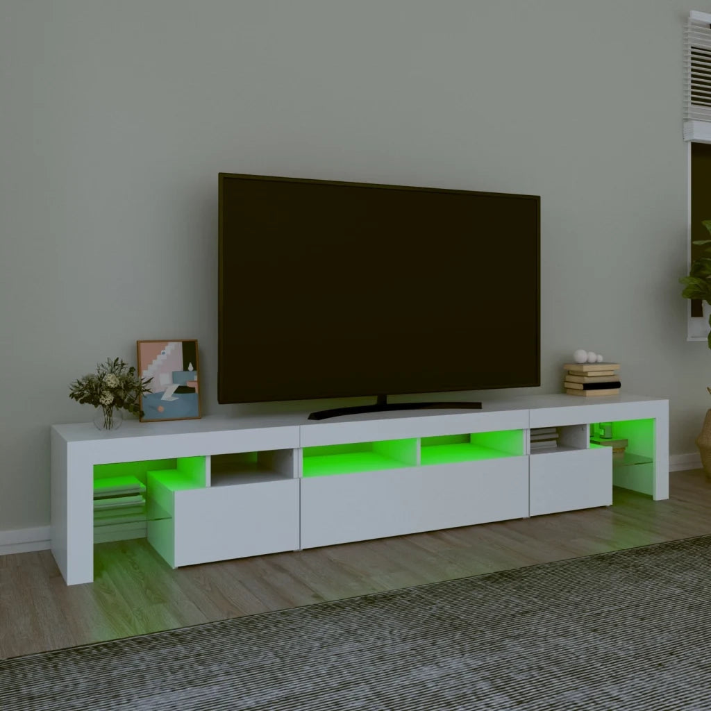 Mobile Porta TV con Luci LED Bianco 230x36,5x40 cm cod mxl 61738