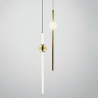 Lampada Da Soffitto Pensile Lungo Led Bianco Oro App476-cp