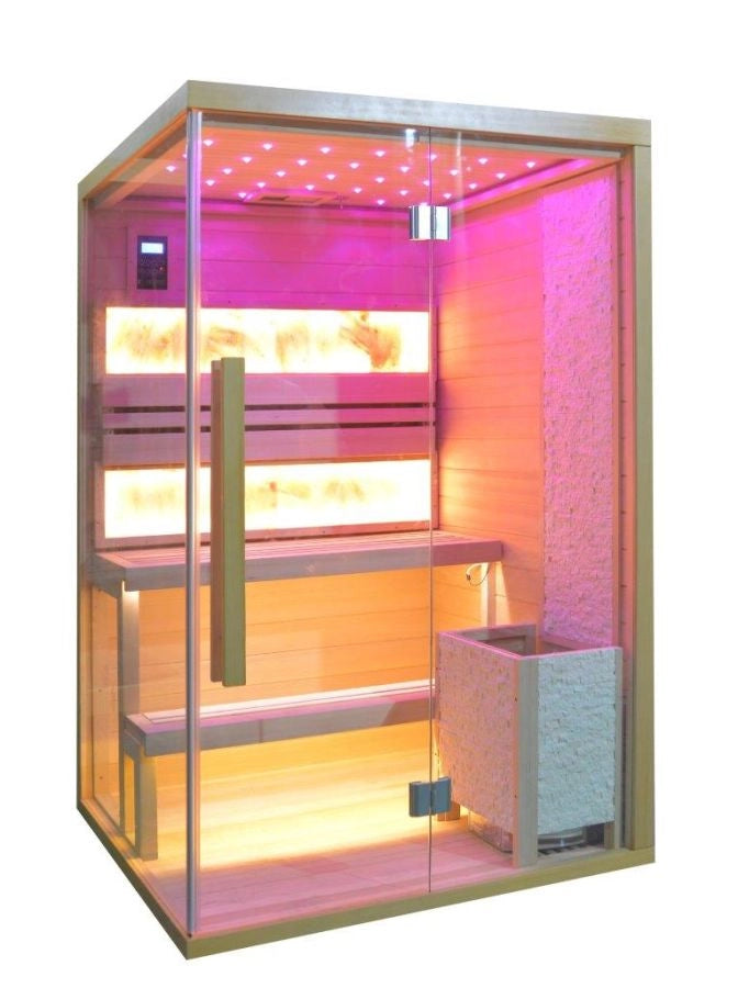 Sauna finlandese 2 posti full optioal 120x110x200cm Replut Hymala