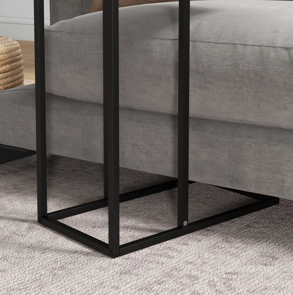 Tavolino a C 46x26x60 cm nero – per divano e letto