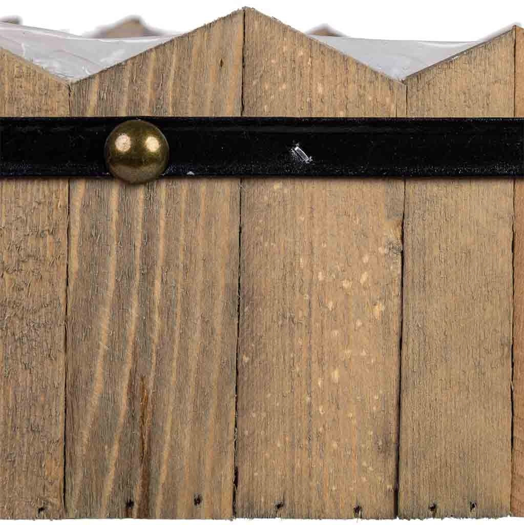 Cesto quadrato in legno blu 24x24x11/12,5h cm