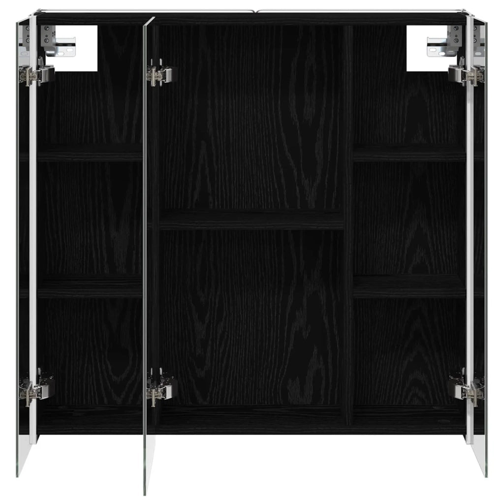 Mobiletto per specchio da bagno Rovere Nero 73.5 x 15.5 x 70 cm