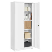 Armadio portaoggetti in acciaio a 5 ripiani armadio per ufficio 40 x 80 x 180 cm doppia anta unità di stoccaggio resistente per garage o ufficio grigio 12_0003984