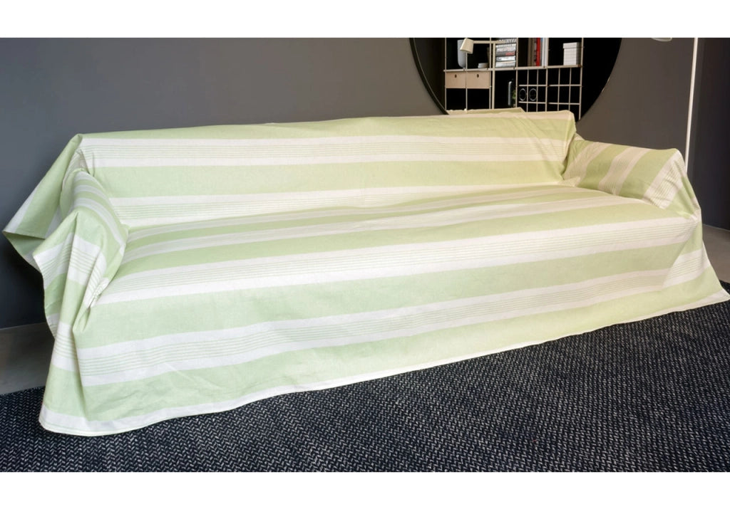 Telo Arredo Granfoulard Copritutto Cotone Made Italy Vari Disegni Arredatutto Copriletto Multiuso - 2 Piazze - Grancasa Verde