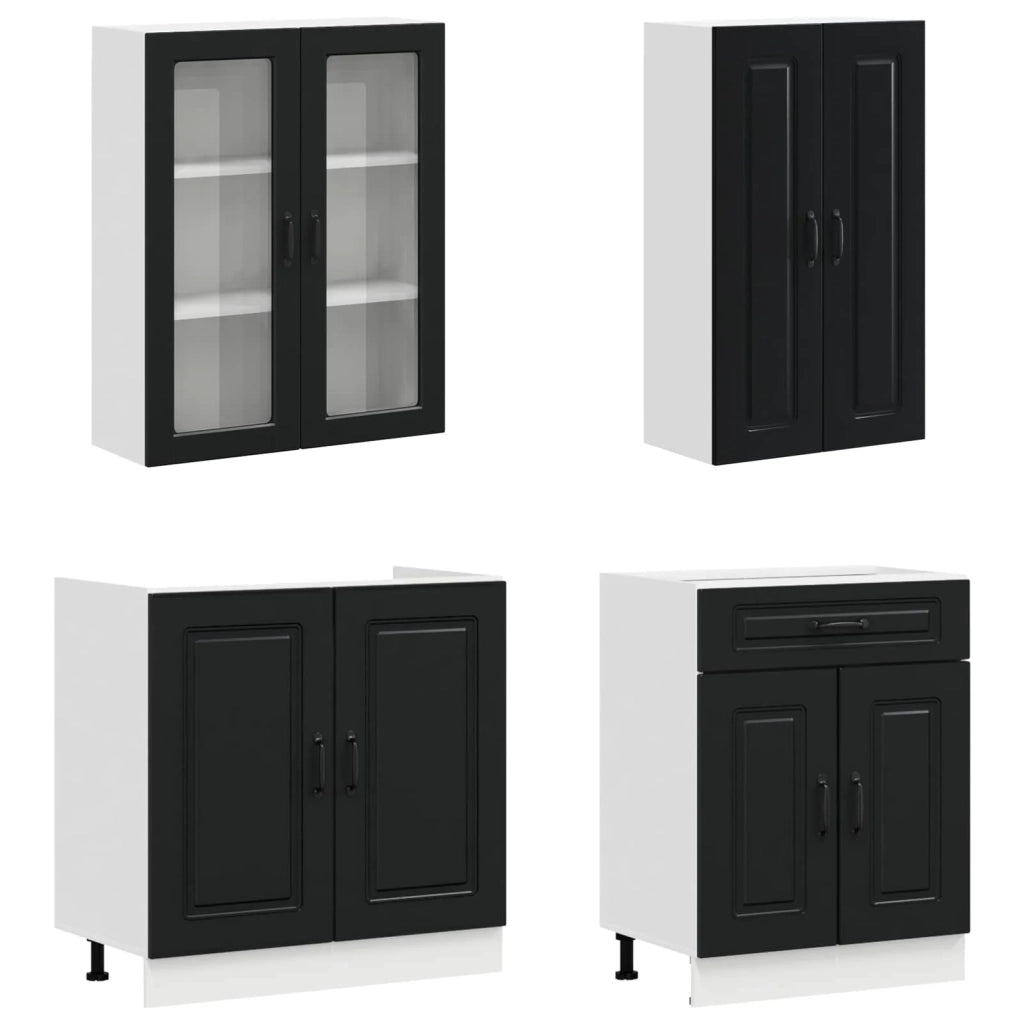 Unità Cucina KALMAR 4 pcs Nero Legno ingegnerizzato 3438306