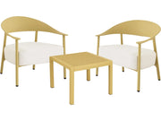 Set da giardino in metallo e plastica "Céora" - 2 posti - Giallo
