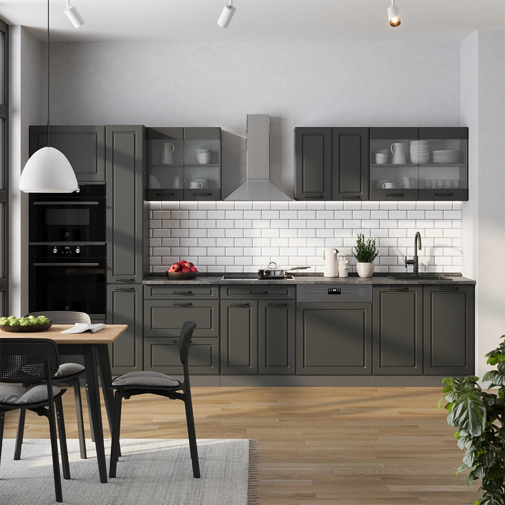 Vicco Cucina  Casa di campagna antracite/antracite 350 cm , PL Marmo