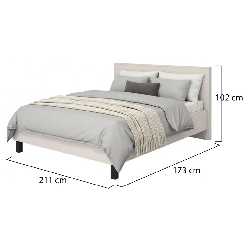 Letto Matrimoniale Coazze, Letto Matrimoniale Dimensione Materasso 160x200 cm, Beige