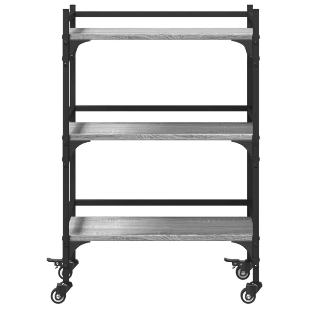 Carrello da Cucina-Scaffale per Cucina Grigio Sonoma 50x35x75,5cm Legno Multistrato
