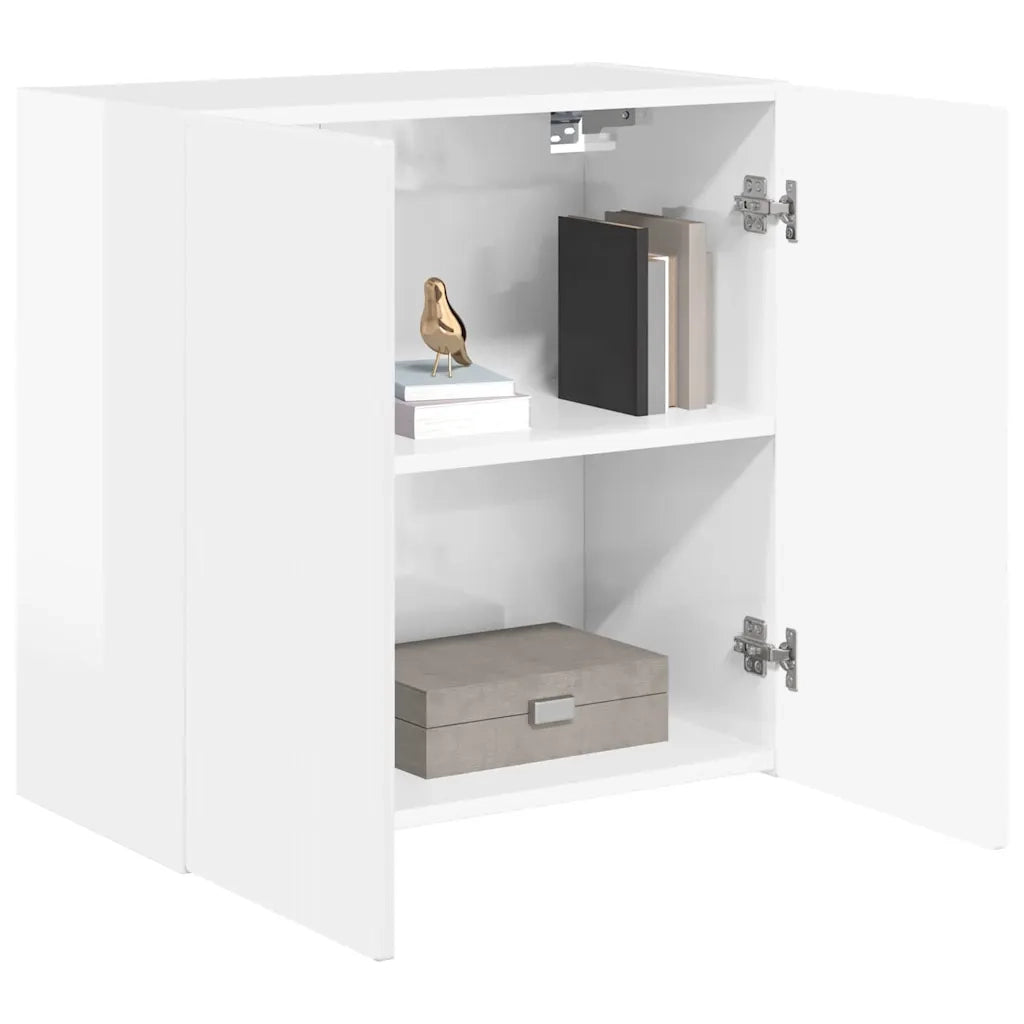 Mobile TV da parete-Mobile TV a Muro-Credenza TV Bianco Lucido 59,5 x 31 x 60 cm