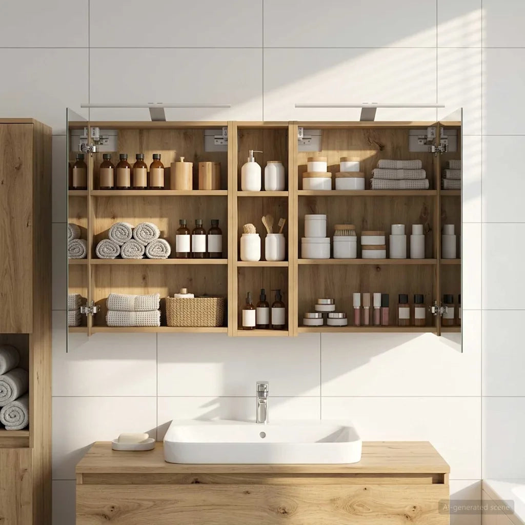 Set di Armadi da Bagno con lo scaffale 3 pcs 120 x 14,5 x 70 cm