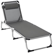 Poltrona reclinabile pieghevole in alluminio ¨C zephmum ¨C grigio 165x60x76 cm