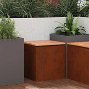 Panchina da giardino Ruggine 40 x 40 x 43 cm acciaio corten