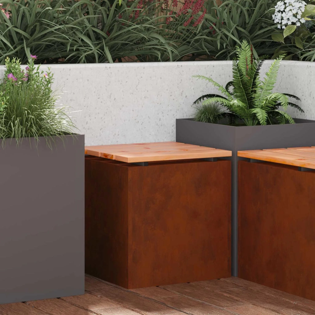 Panchina da giardino Ruggine 40 x 40 x 43 cm acciaio corten