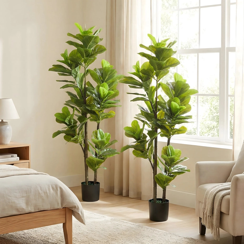 Pianta Finto Fico Lira 150 cm ¨C zephmum ¨C Verde, Cemento
