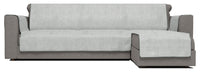 Copridivano in Poliestere con Penisola Destra Seduta 190 cm Grigio