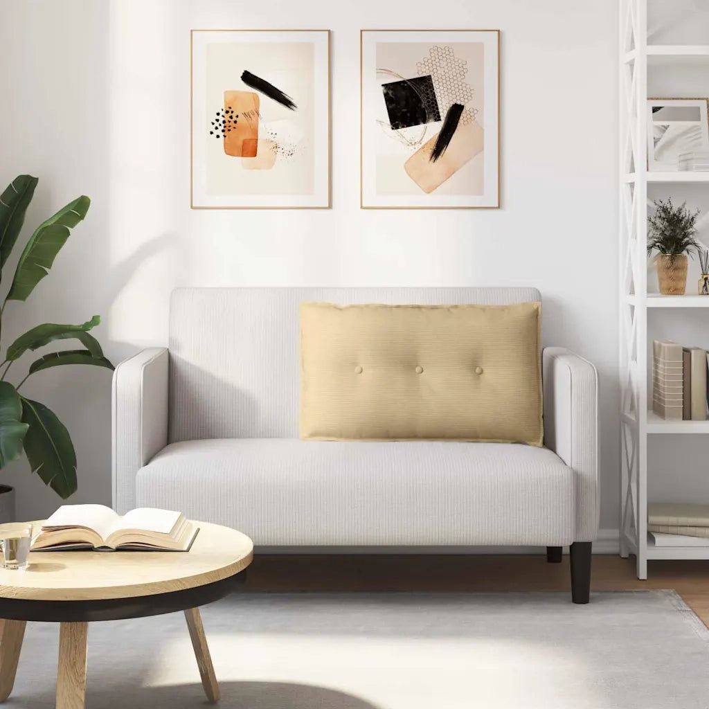 Cuscino per Schiena | Cuscino dorsale Grigio Verde 80 x 50 cm Tessuto in Cords