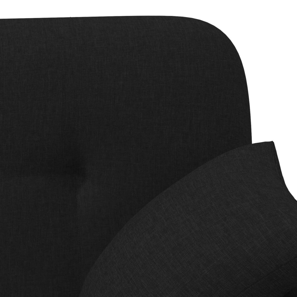 Loveseat con bottoni imbottiti Nero 120 x 65 x 79 cm Tessuto 42041811