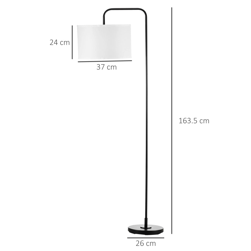 Lampada da Terra Moderna ¨C Xylo ¨C Acciaio Paralume Tessuto Effetto Lino 64x38x163.5cm Bianca Nera