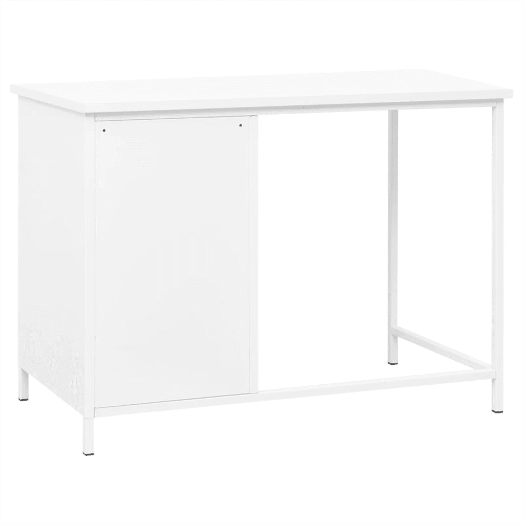 Scrivania Industriale con Cassetti Bianca 105x52x75 cm Acciaio 339635