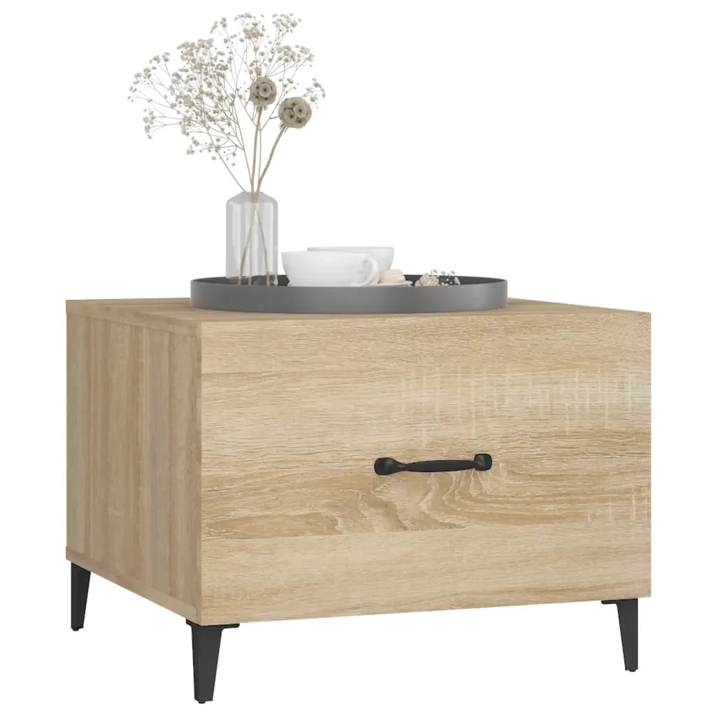 Tavolino da Salotto Gambe in Metallo Rovere Sonoma 50x50x40 cm 812733