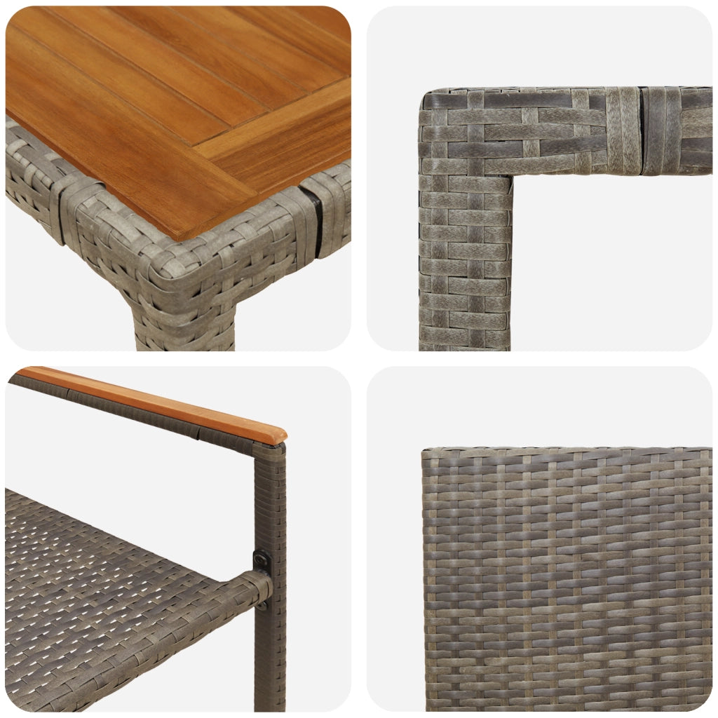 Set da pranzo da giardino  5 pezzi Grigio Polyrattan