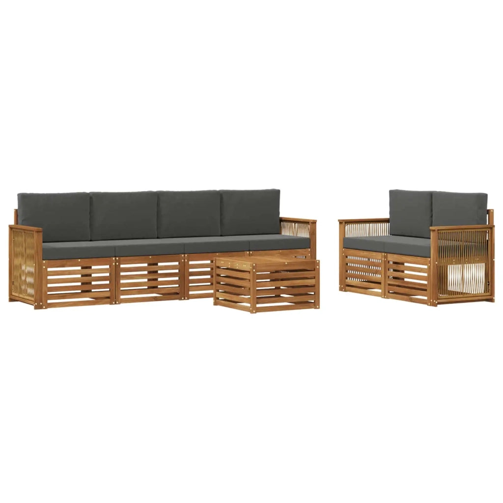 Set di divani da esterno 7 pz Naturale e Antracite 3384058