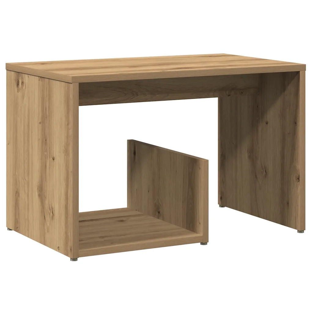 Tavolino Rovere Artigianale 59x36x38 cm in Legno Multistrato 856541