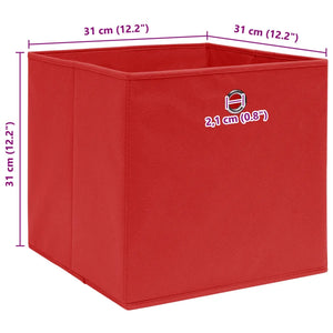 Scatole Portaoggetti 10pz Rosse 32x32x32 cm Tessuto 288363