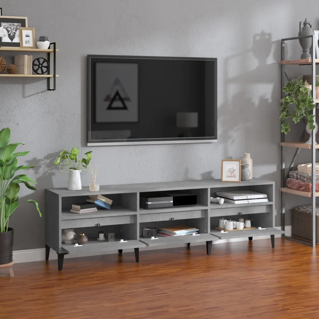 Mobile TV Grigio Cemento 150x30x44,5 cm Legno Multistrato 831921