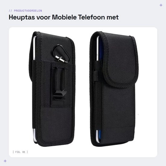 Accessori per telefono cellulare - Tasche per telefono cellulare - Tessuto Oxford resistente - Impermeabile - Varie opzioni di trasporto - Cinturino con taschino pratico
