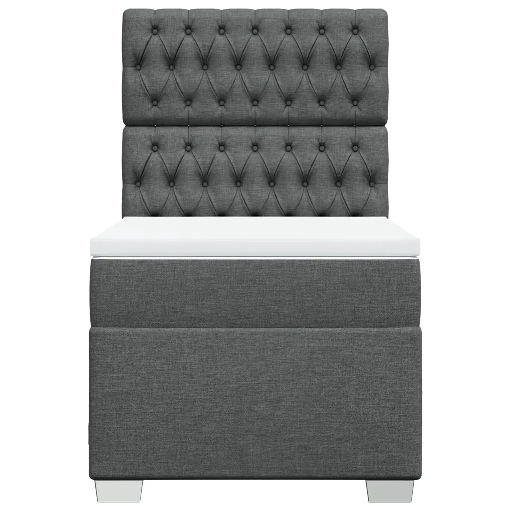Giroletto a Molle con Materasso Grigio Scuro 80x200 cm Tessuto 3290323