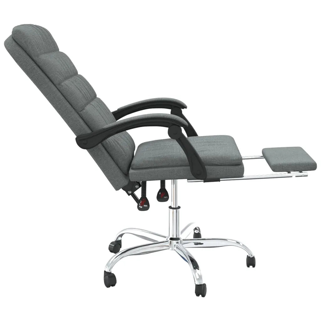 Poltrona da Ufficio Reclinabile Grigio Scuro in Tessuto