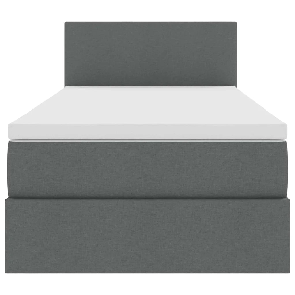 Letto con contenitore LED e materasso Grigio Scuro 90 x 200 cm