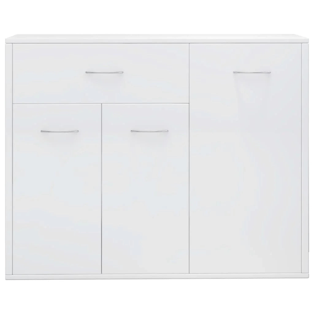Buffet credenza cassettiera mobiletto mobile contenitore organizer cucina soggiorno lucido 88 x 30 x 70 cm legno ingegnerizzato bianco 02_0030777