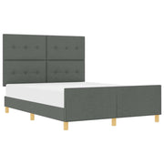Letto matrimoniale | Letto per adulti | Struttura del letto Grigio scuro 160 x 200 cm Tessuto