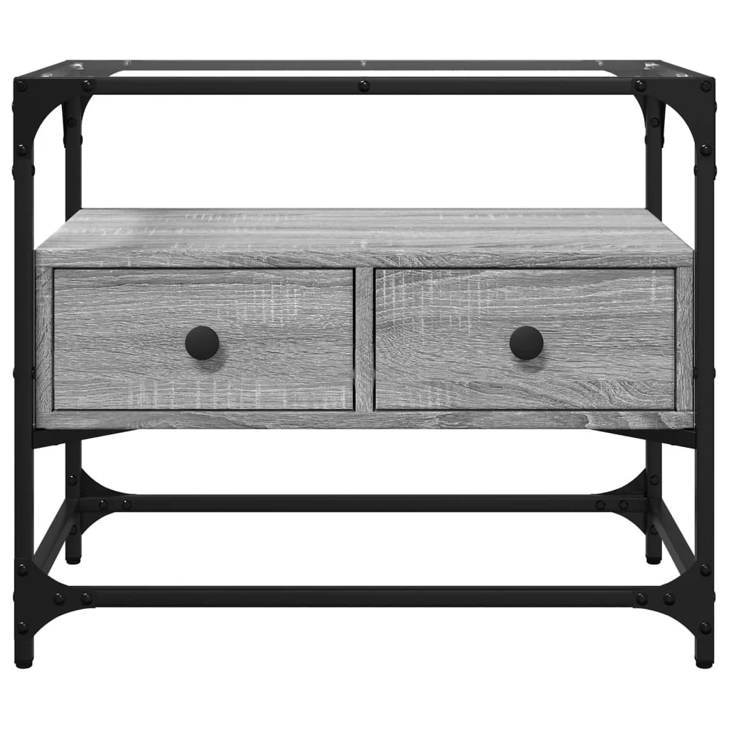Mobile TV multimediale mensola per TV credenza per TV sala da pranzo soggiorno camera da letto con piano in vetro Sonoma legno ingegnerizzato grigio 02_0026425