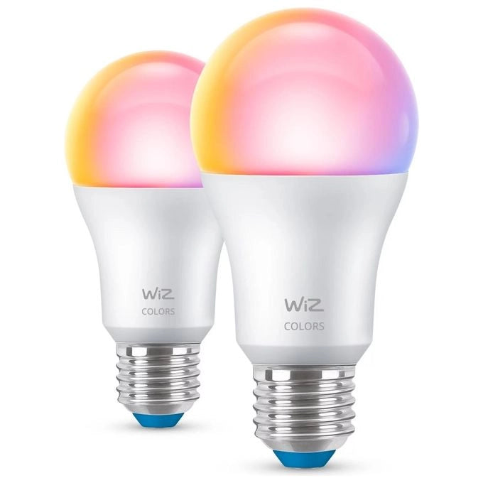 WiZ 929002383632 Color Lampadina Smart WiFi A60 E27 8W 806lm RGB 2200K-6500K SpaceSense 2 Pezzi colore Bianco