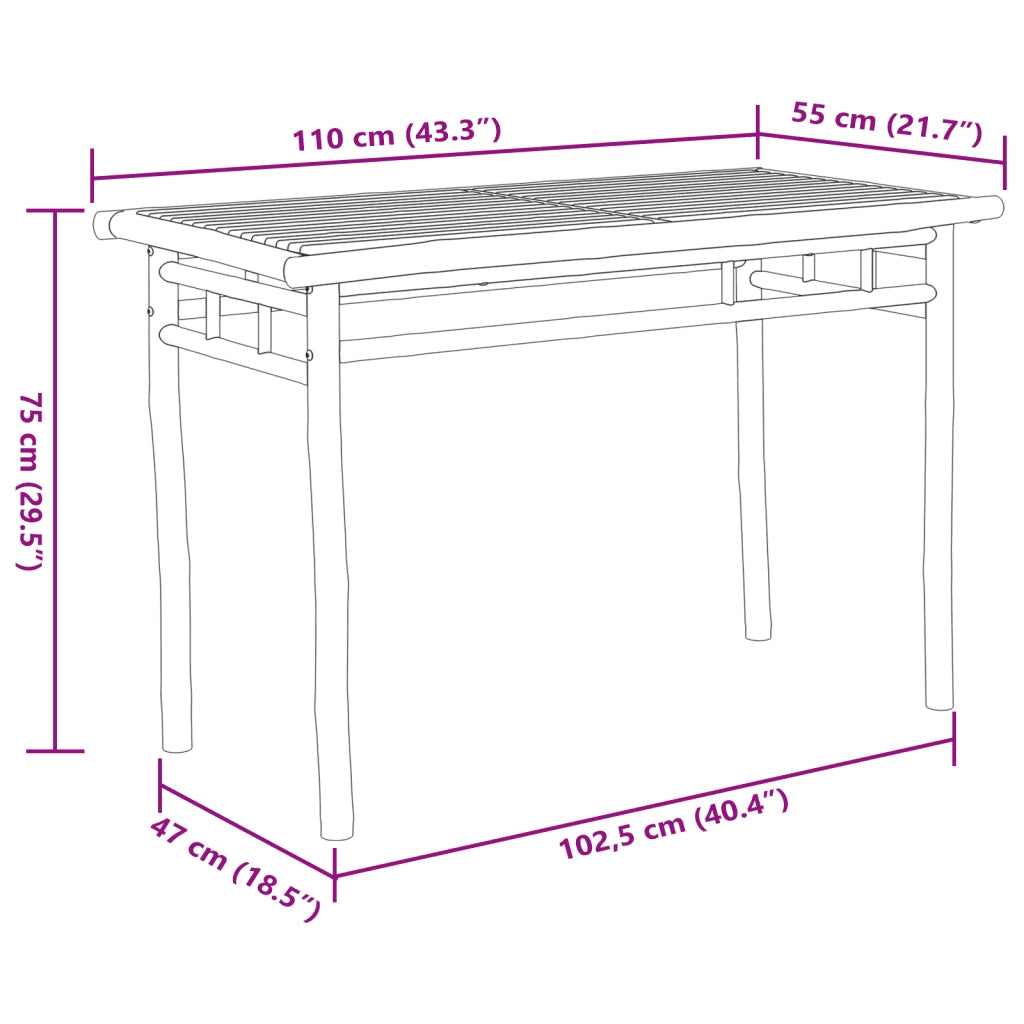 Tenda da Pranzo da Giardino 110x55x75 cm in BambÃ¹