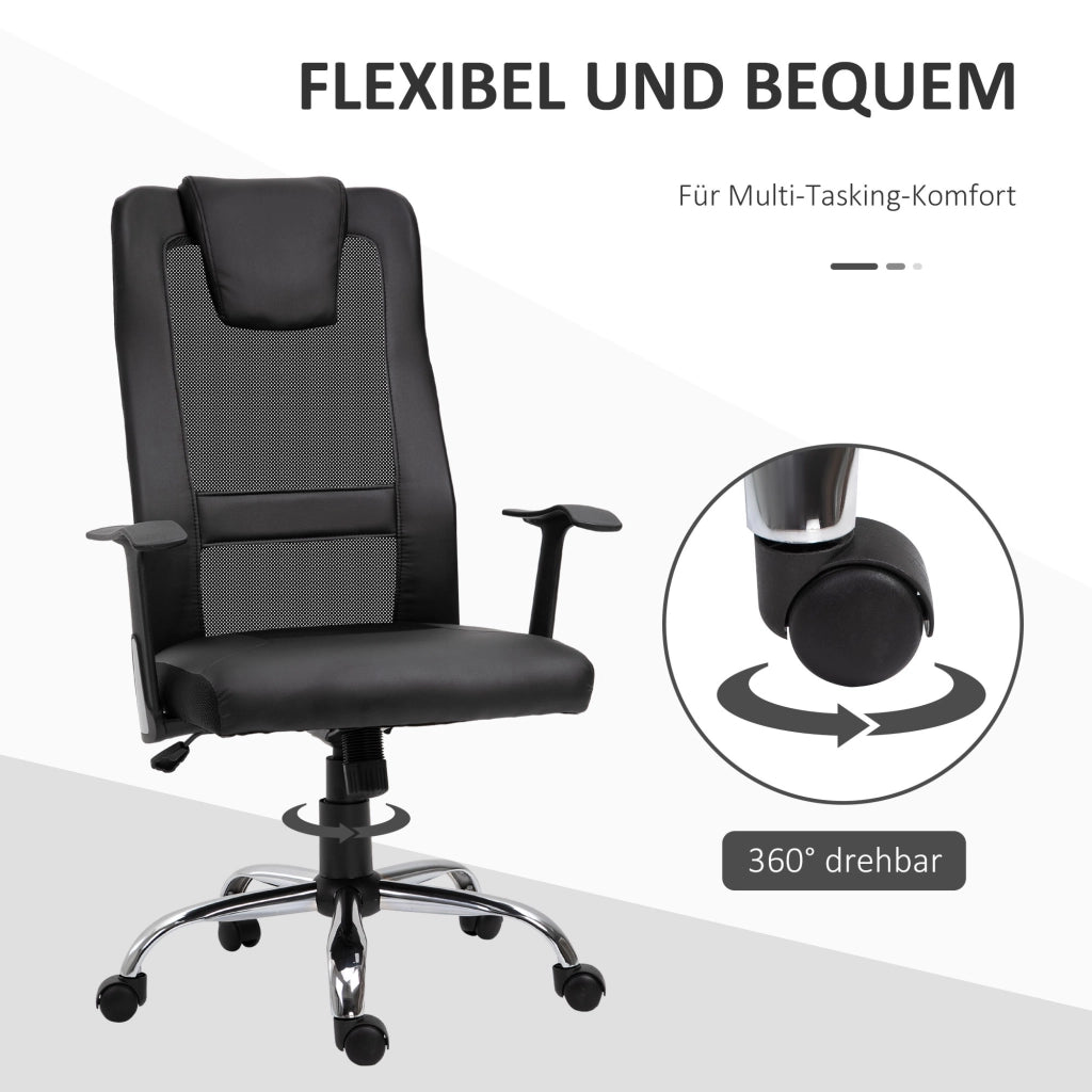 Sedia da ufficio ergonomica girevole ¨C zephmum ¨C PU nero 66x73x108-118 cm