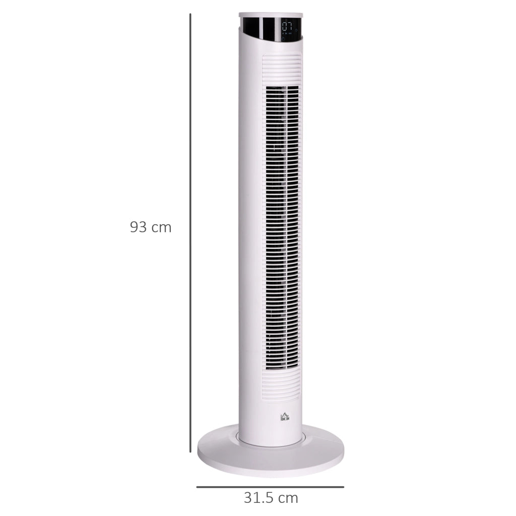 Ventilatore a Torre ¨C zephmum ¨C Bianco, ABS e Alluminio, ?31.5x93 cm