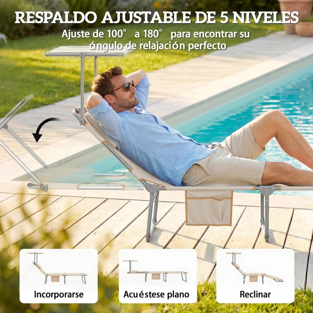 Poltrona reclinabile pieghevole con dosel 360¡ã ¨C zephmum ¨C Beige