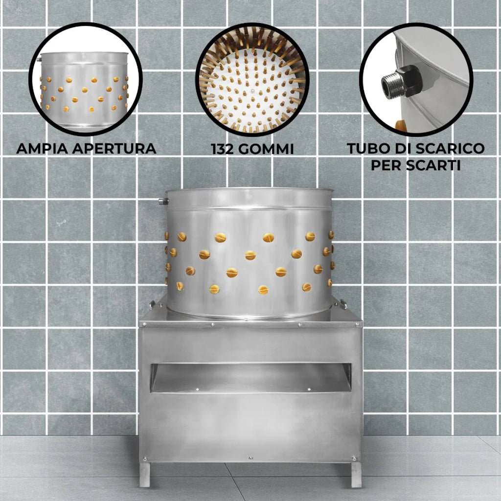KuKoo Macchina Spiumatrice per pollame in acciaio inox – 60cm