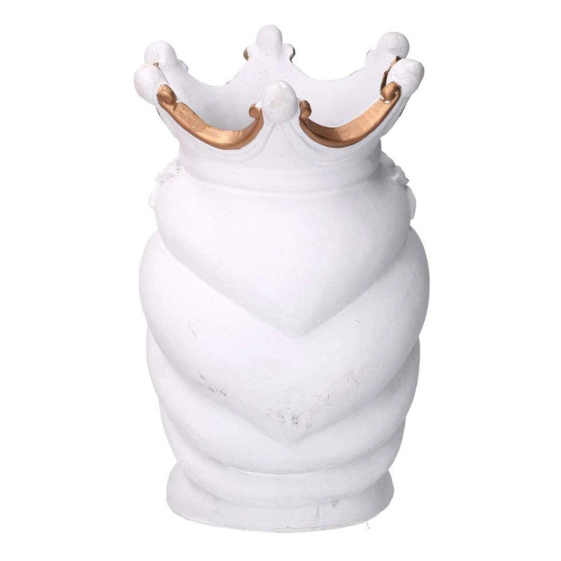 Portavaso resina busto regina bianco cm 14x14,5h26