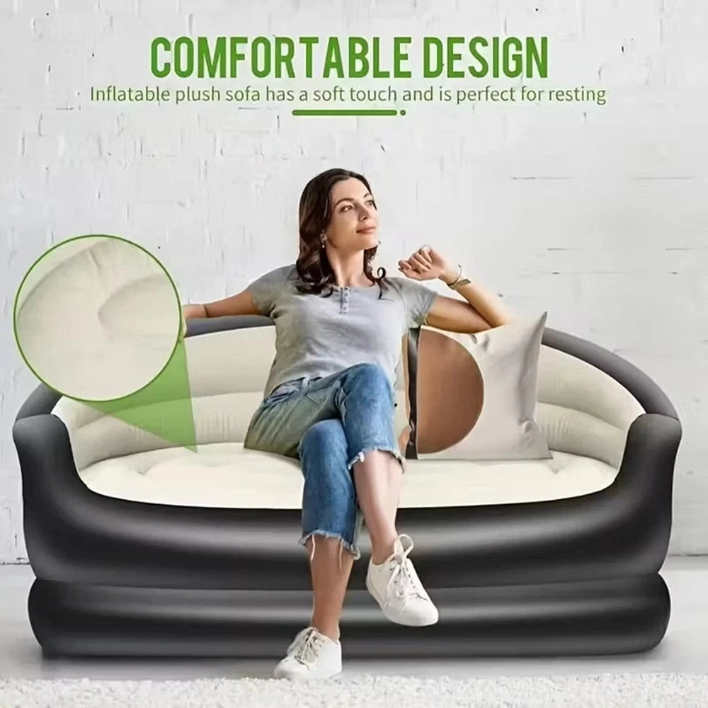 Trade Shop - Divano Gonfiabile A 2 Posti Comfort Portatile Con Schienale Braccioli Per Interno Esterno -