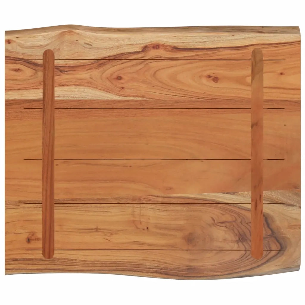 Piano Tavolo 70x60x2,5 cm Rettangolare Legno Acacia Bordi Vivi 370619