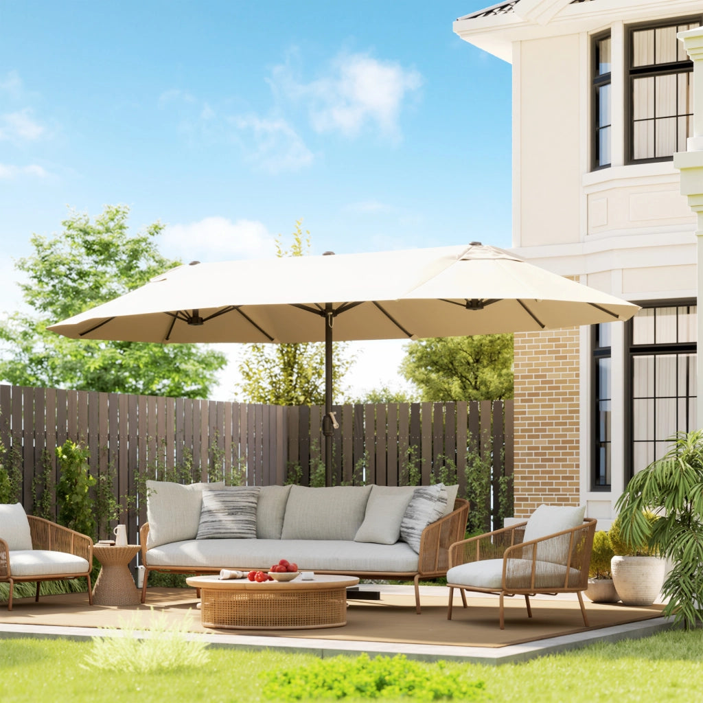 Parasole da giardino XXL ¨C zephmum ¨C crema, 460x270x240 cm