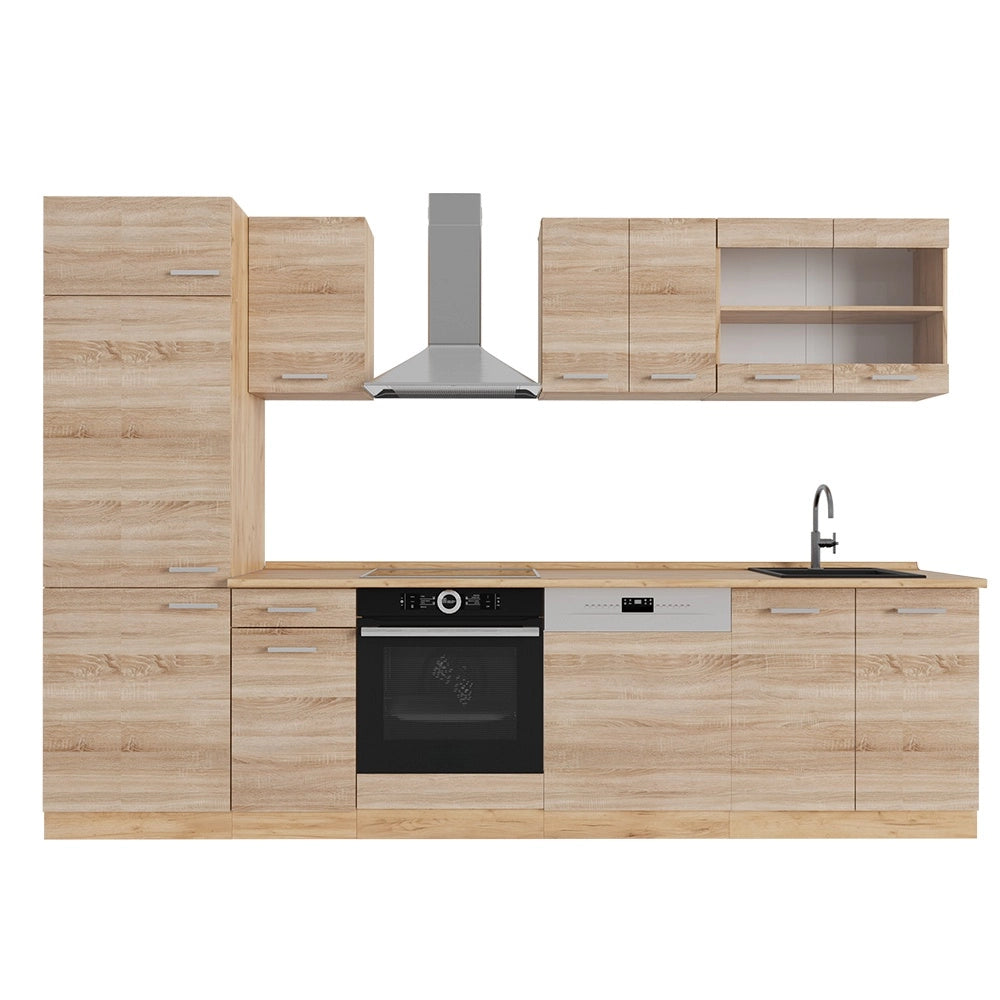 Cucina componibile R-Line Sonoma/Rovere dorato 300 cm, PL Rovere Vicco